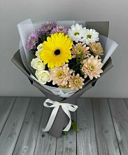 Букет цветов из:  Розы, Герберы и Хризантемы в Фастовецкой